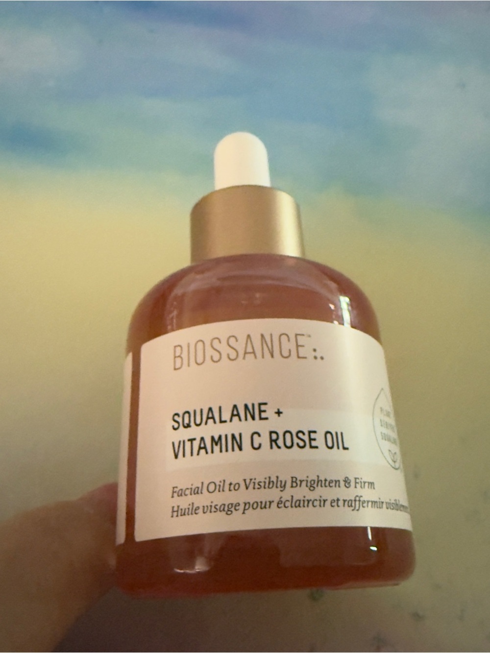 Biossance Squalane + Vitamin C Rose Oil – 30 mL / 1 oz – New. 

• Stored in a cl